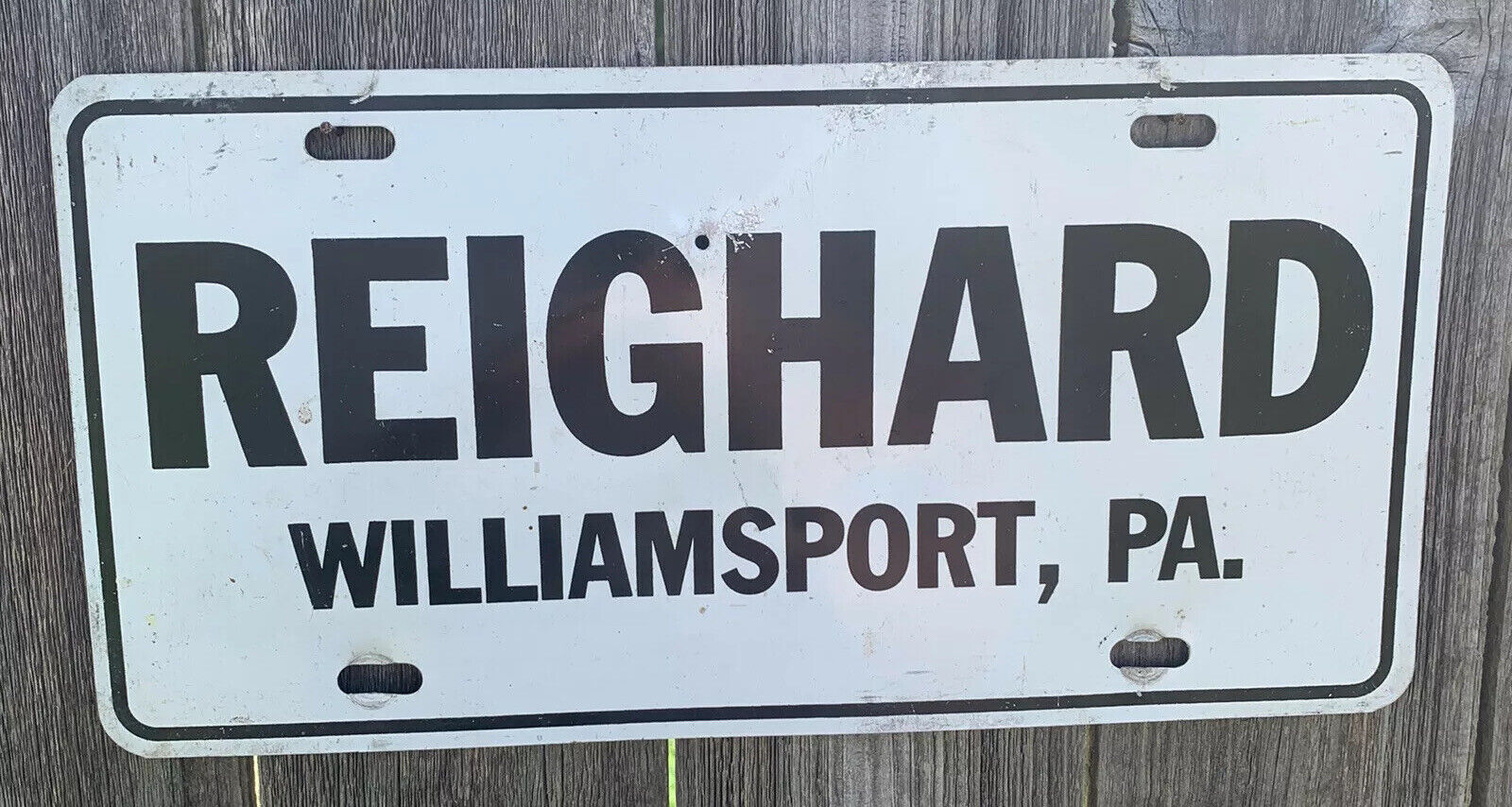 Reighard Dealership License Plate Williamsport, Pennsylvania 