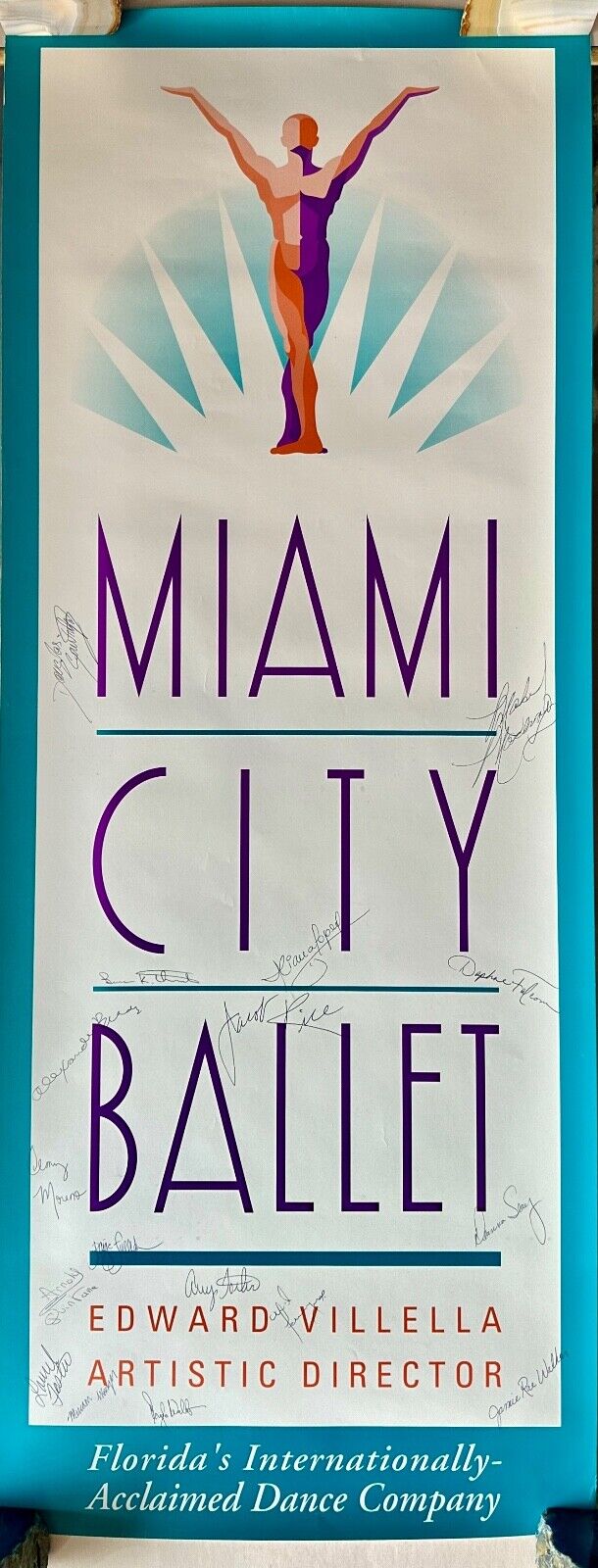 Ballet Miami City Ballet Signed Poster Classic Art Inspired by Edward Villella