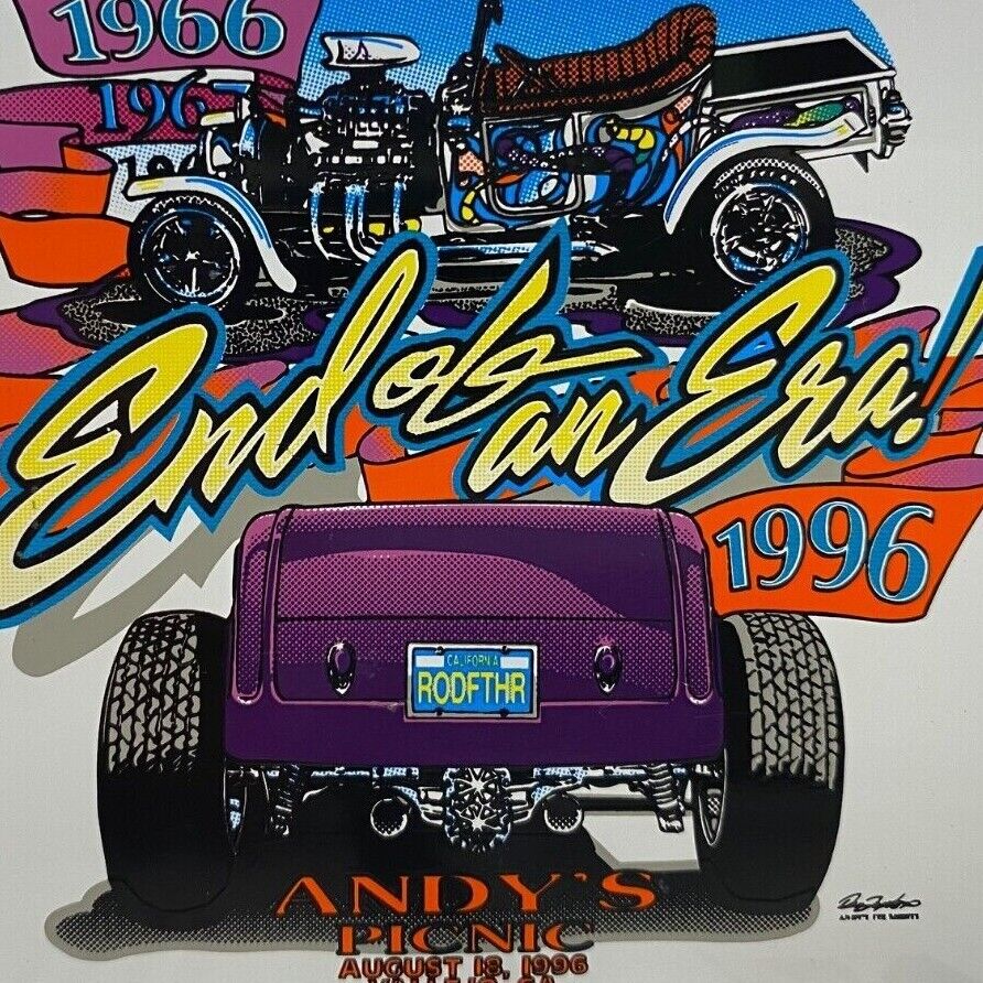 1996 End Of An Era Andy's Picnic Street Rod Association Car Show Vallejo Plaque