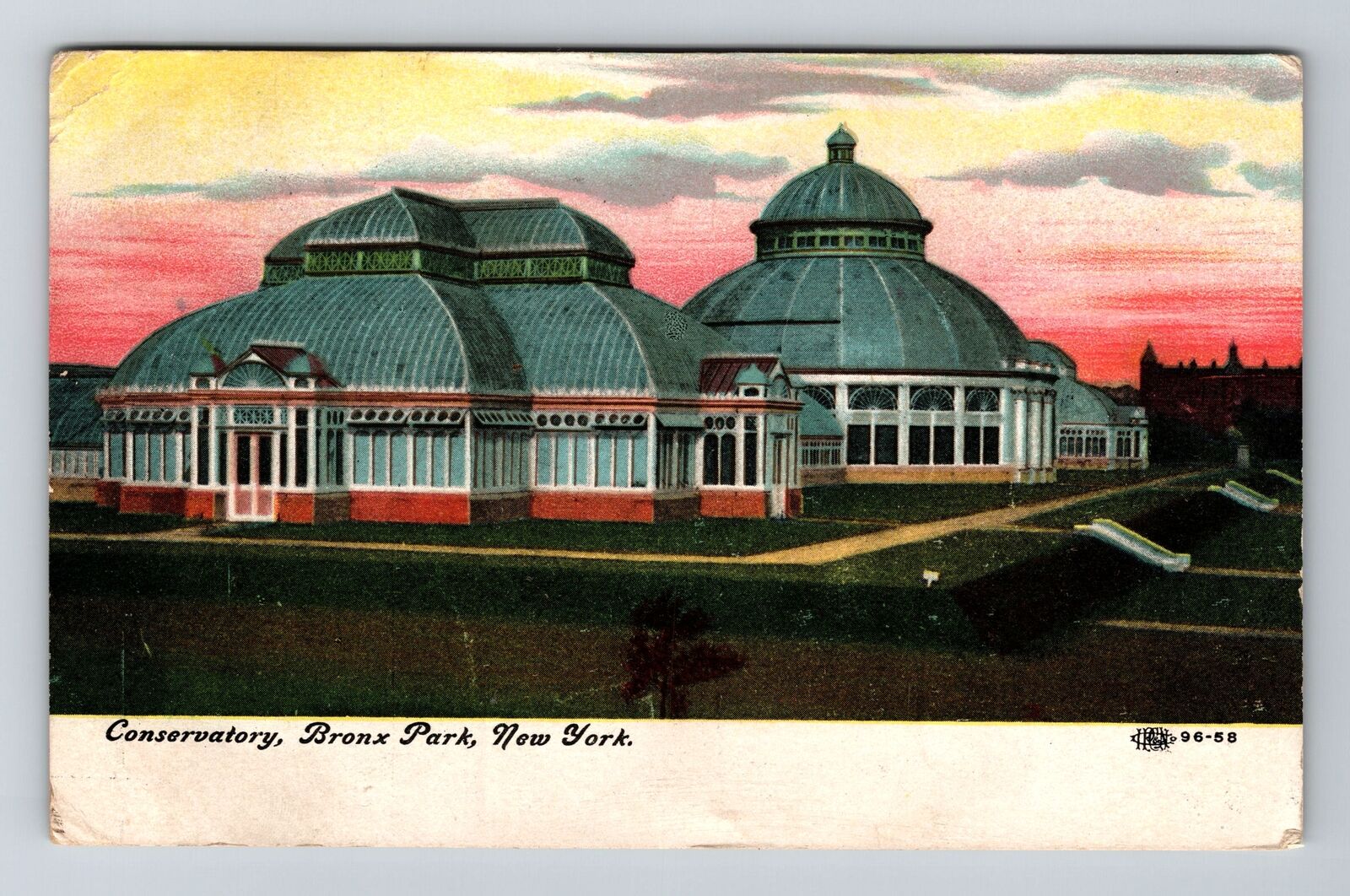 Bronx NY-New York, Bronx Park, Conservatory, c1909 Vintage Postcard
