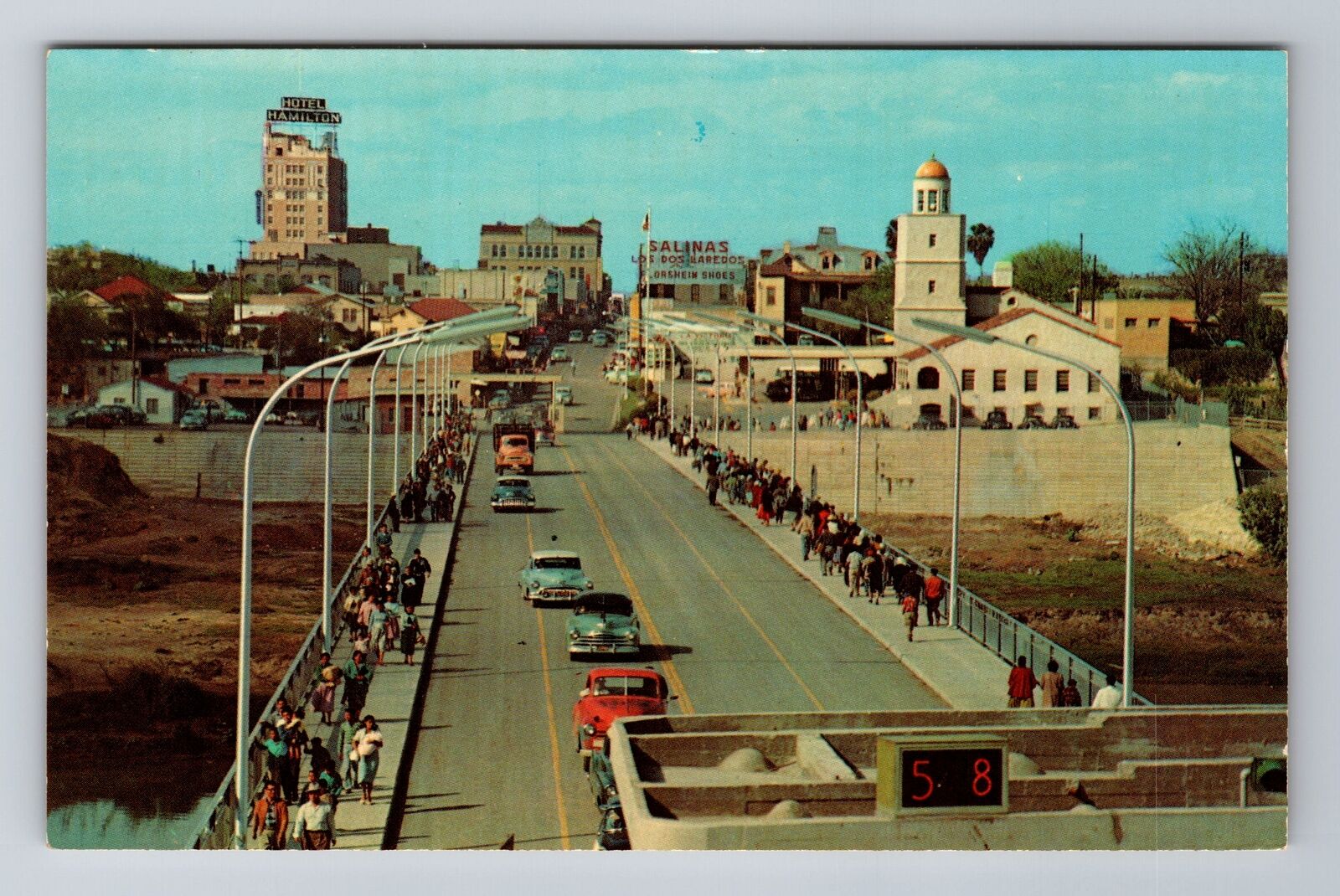 Laredo TX- Texas, Aerial New International Bridge, Antique, Vintage Postcard