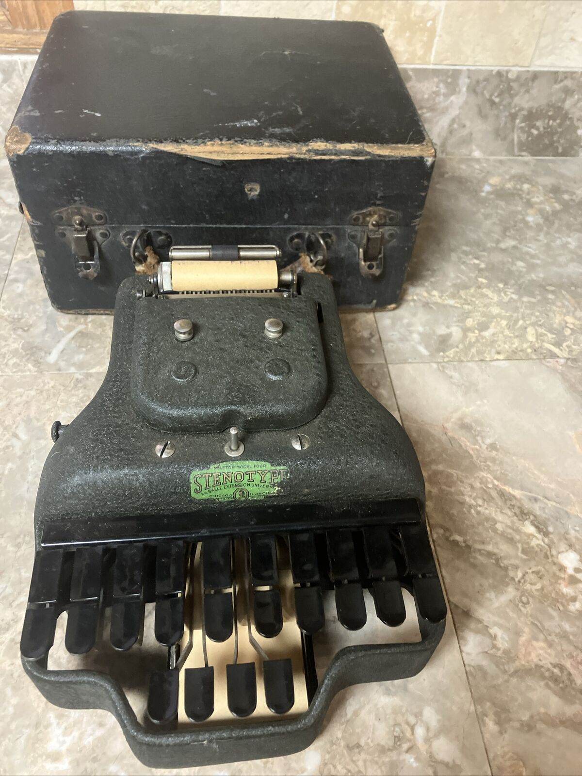 Antique Stenograph Machine in Case Stenotype Master Model 4