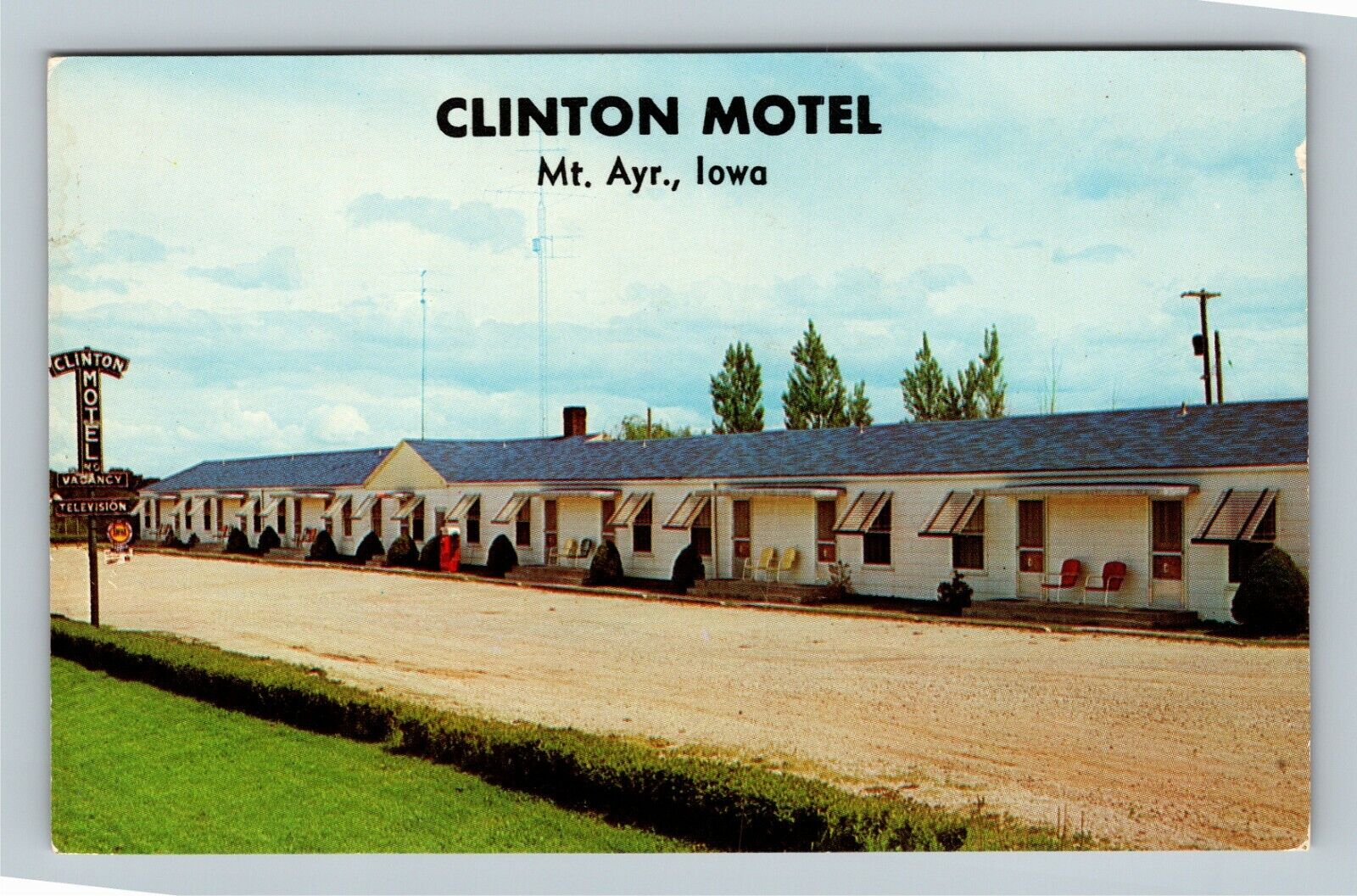 Mt Ayr IA, Clinton Motel, Iowa Vintage Postcard