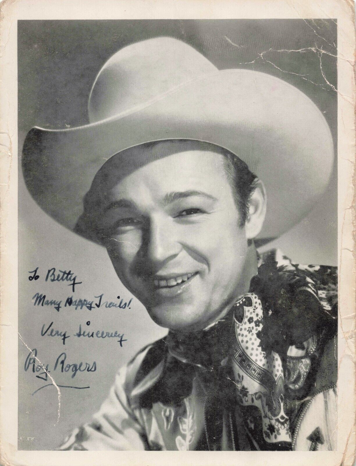 Roy Rogers Signed Autographed 5x7 Vintage Photo