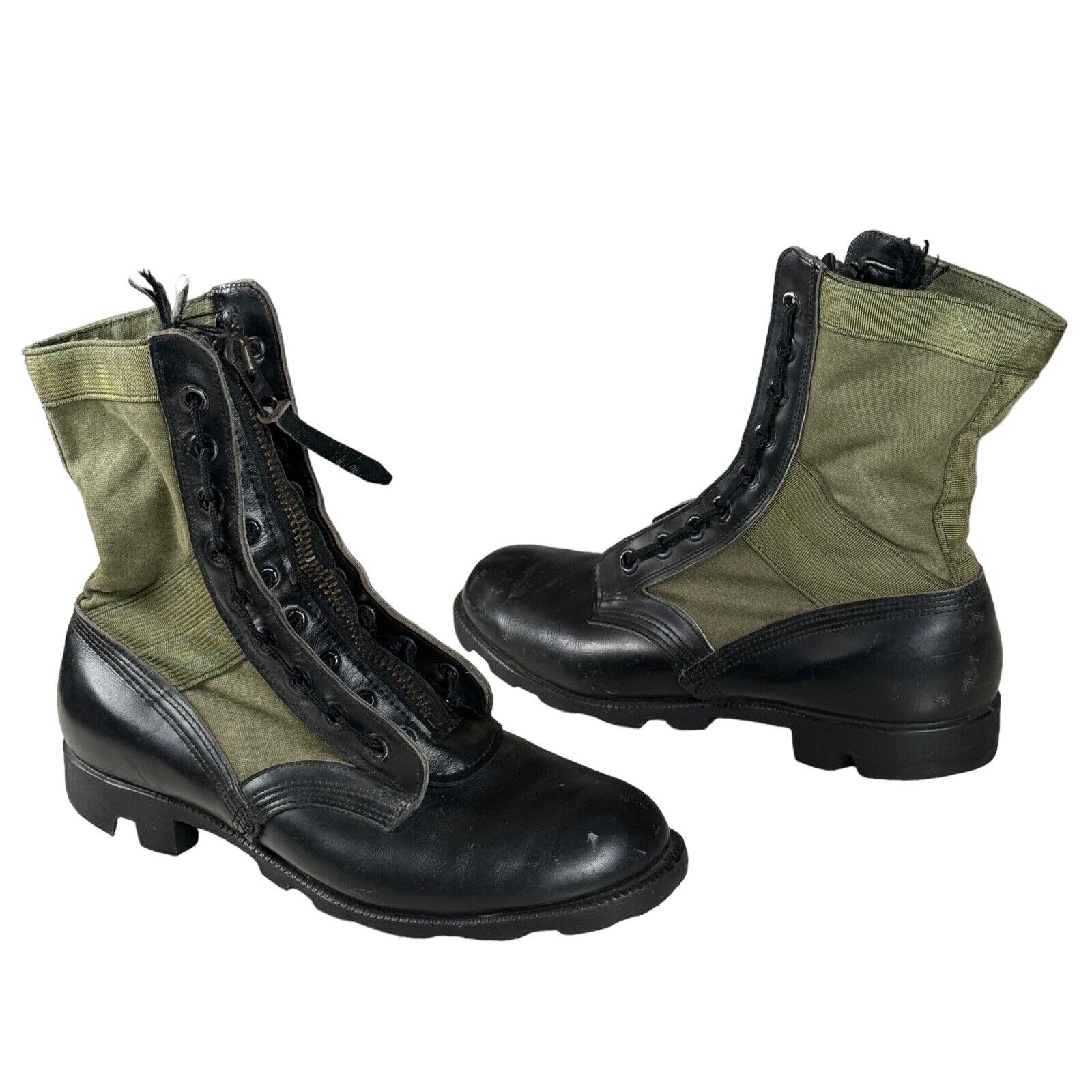 Vintage 80\'s Tropical Jungle Boots Sz 9.5 R (1988) w Scovill Zipper