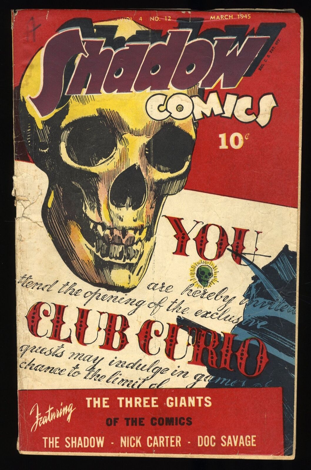 Shadow Comics v4 #12 GD- 1.8 See Description (Qualified) Street and Smith 1945