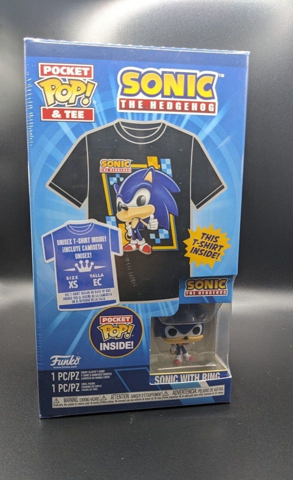 Funko Sonic KIDS XS Tee with Pocket Pop Brand New Sealed 