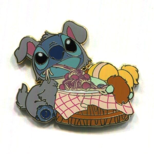 Disney Pin Stitch & Scrump as Lady & The Tramp Disney Store Japan Exclusive