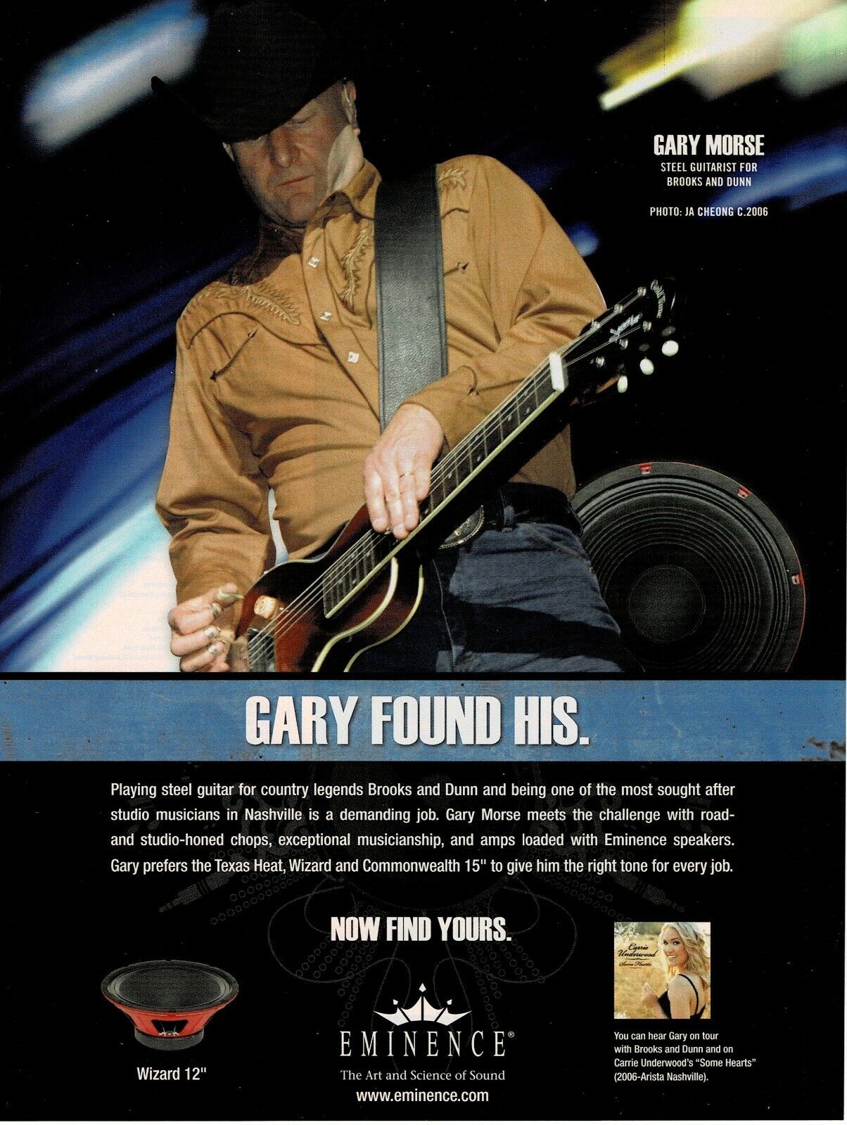 Eminence Speakers - Gary Morse of Brooks and Dunn - 2007 Print Ad