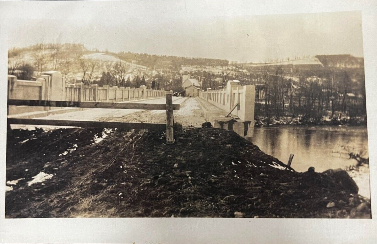 Monroeton PA 1910 RPPC Covered Creek Bridge Ferris Towanda Vintage Postcard