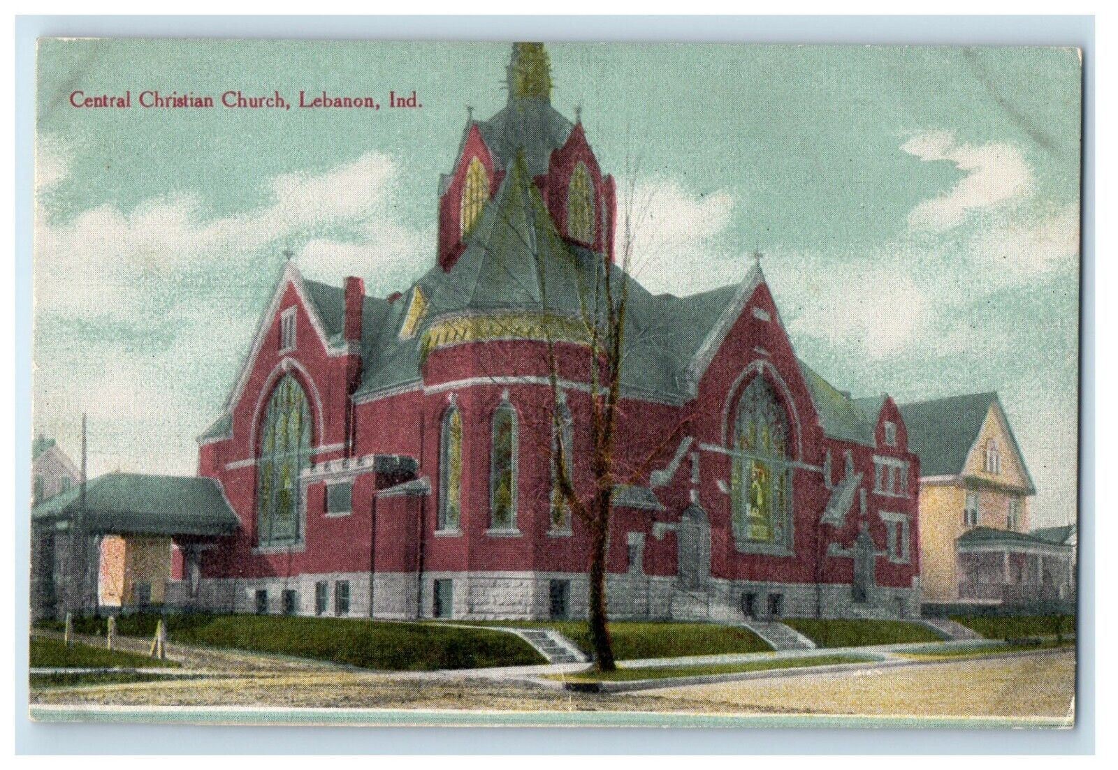 c1910's Central Christian Church Lebanon Indiana IN Unposted Antique Postcard