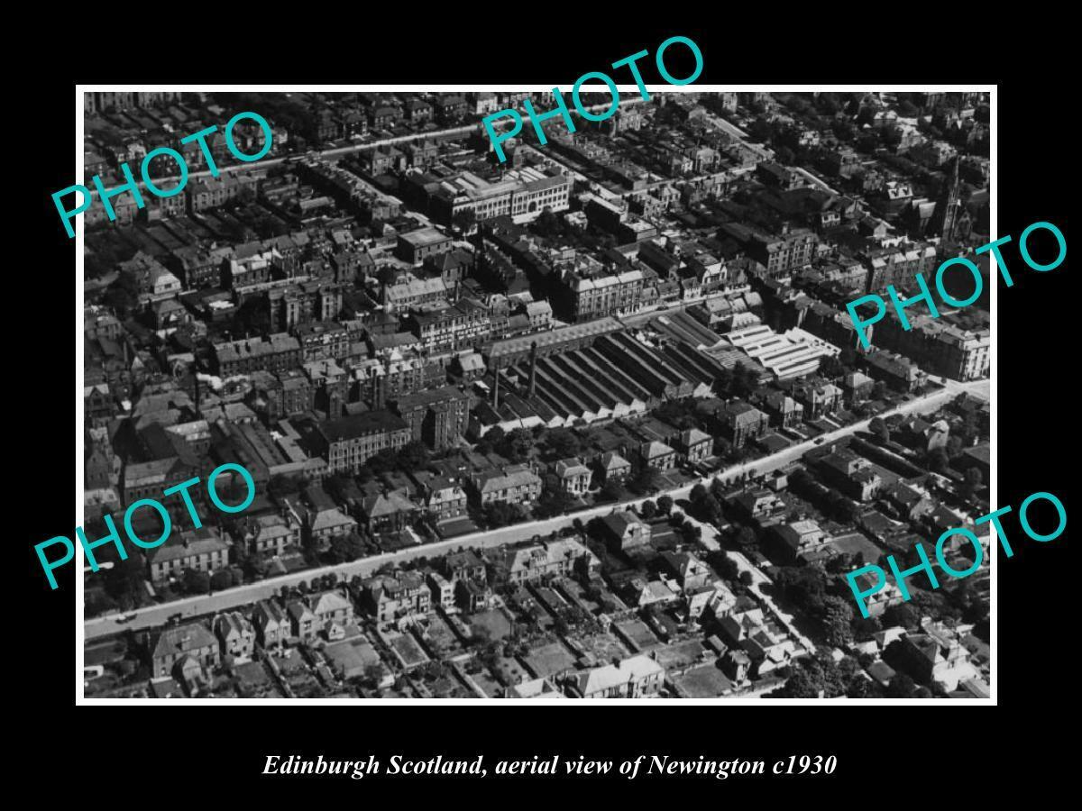 OLD POSTCARD SIZE PHOTO OF EDINBURGH SCOTLAND AERIAL VIEW OF NEWINGTON c1930