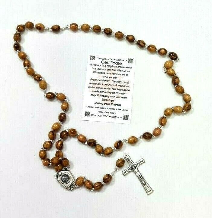 Dozen 12 Beautiful olive wood rosary cross icon Virgin hand made holy land gift