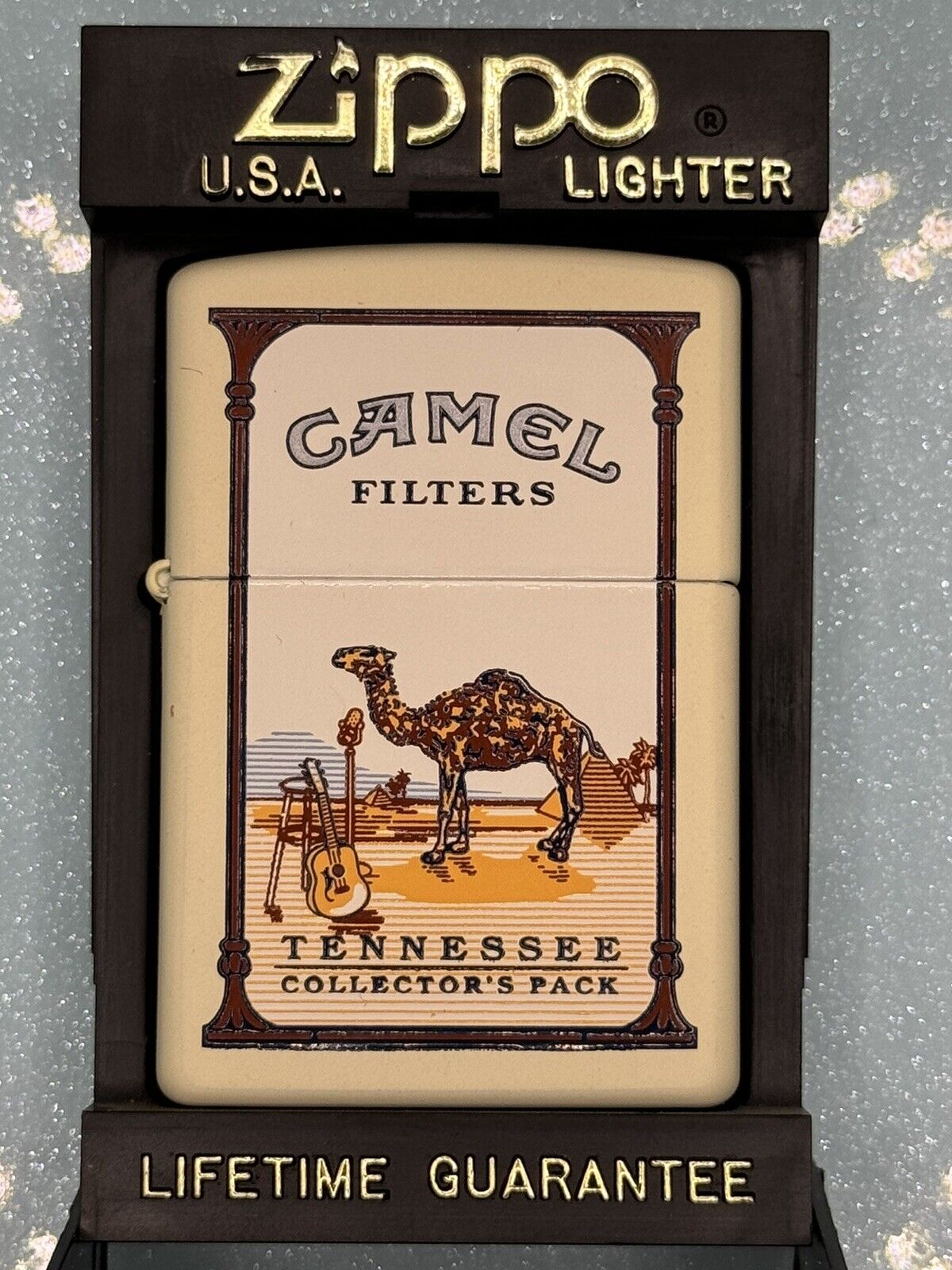 Vintage 1998 Camel State Tennessee Cream Matte Zippo Lighter NEW RARE RJ Reynold