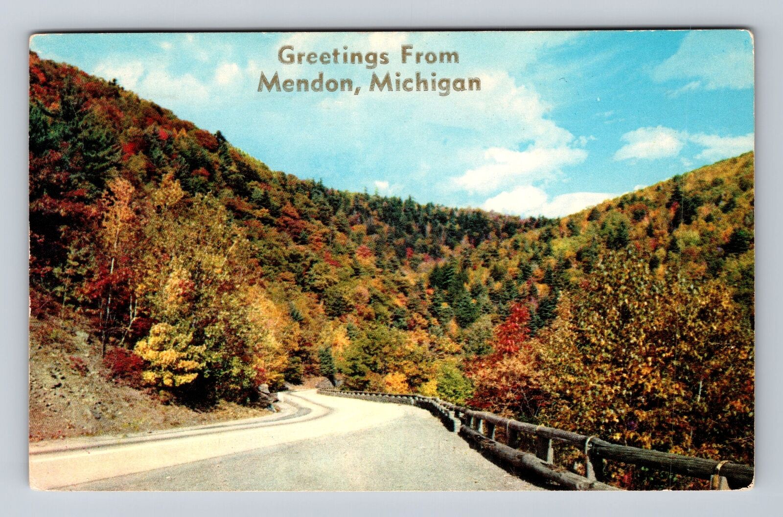 Mendon MI-Michigan, Scenic Greetings, Antique Souvenir Vintage c1959 Postcard