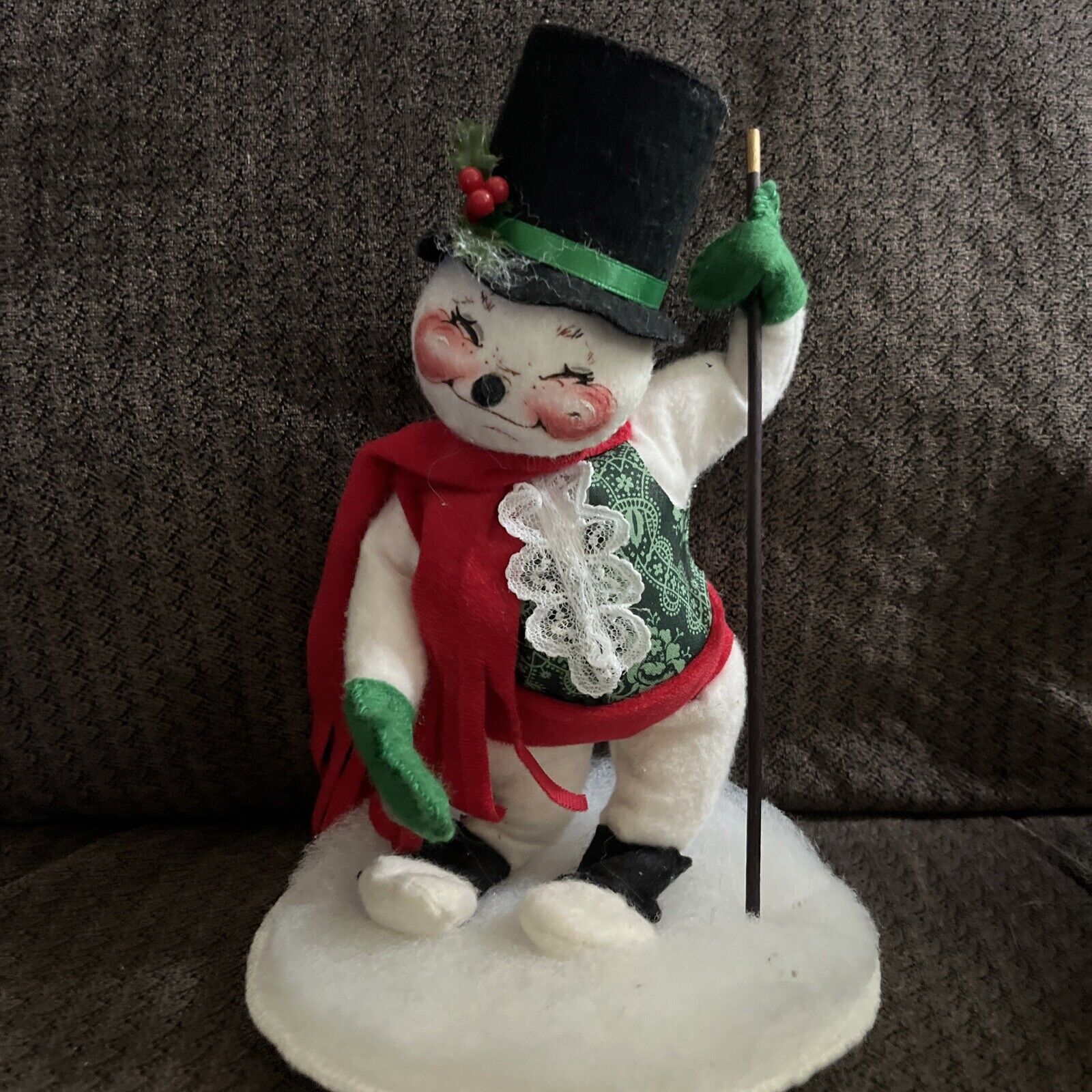 Puttin’ On The Ritz Snowman Annalee Doll 1991 Winter Christmas Holiday 9”