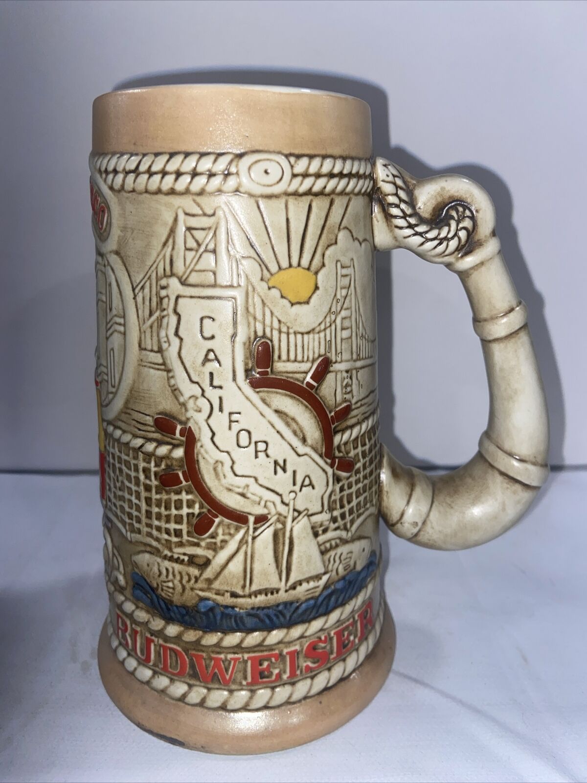 Vintage Budweiser San Francisco California Beer Stein Ceramarte Brazil Mug 70-D