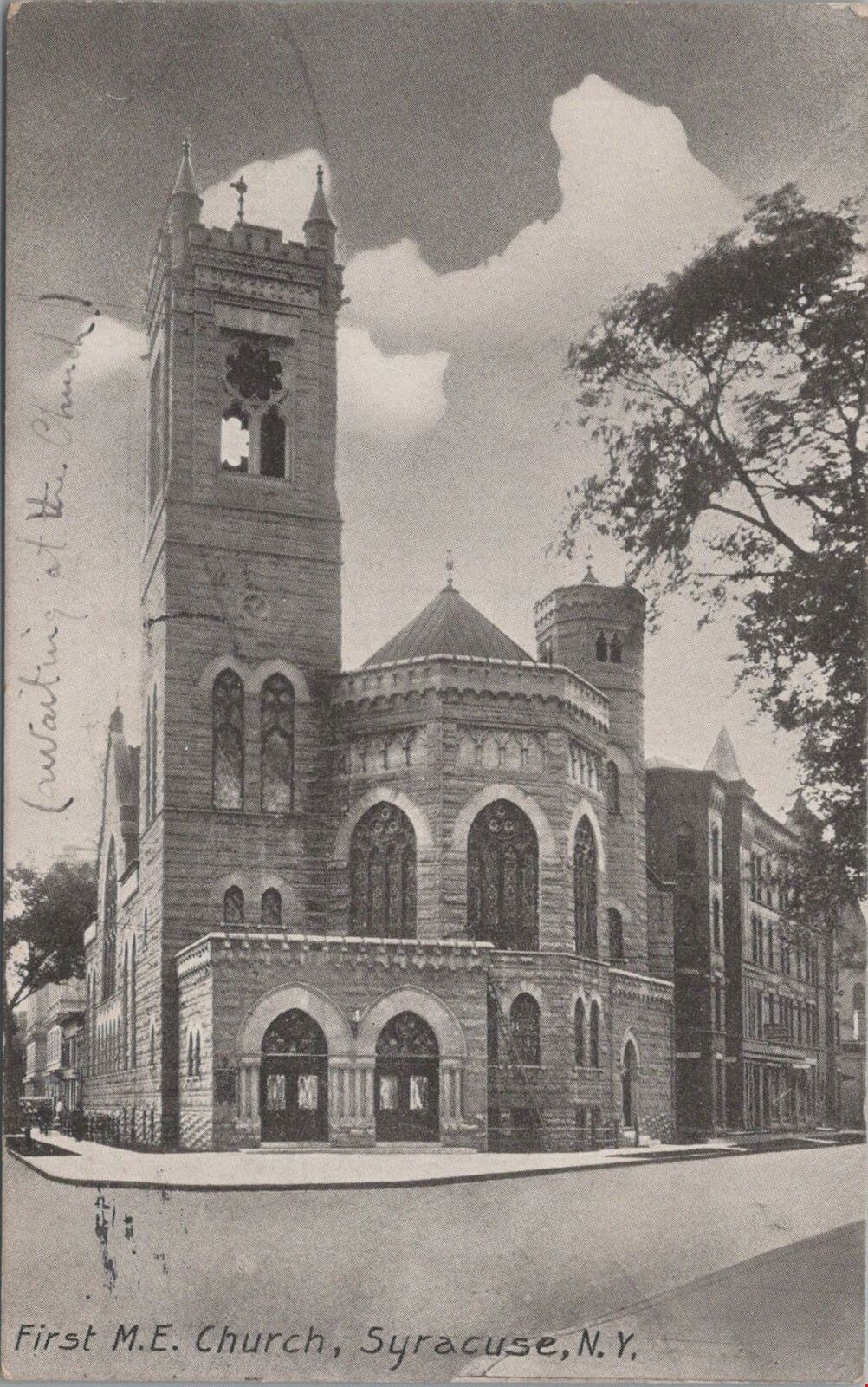 Postcard First ME Church Syracuse NY 1908