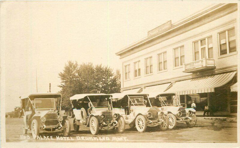 Montana Drummond Palace Hotel Automobiles RPPC #8 Photo Postcard 22-4555