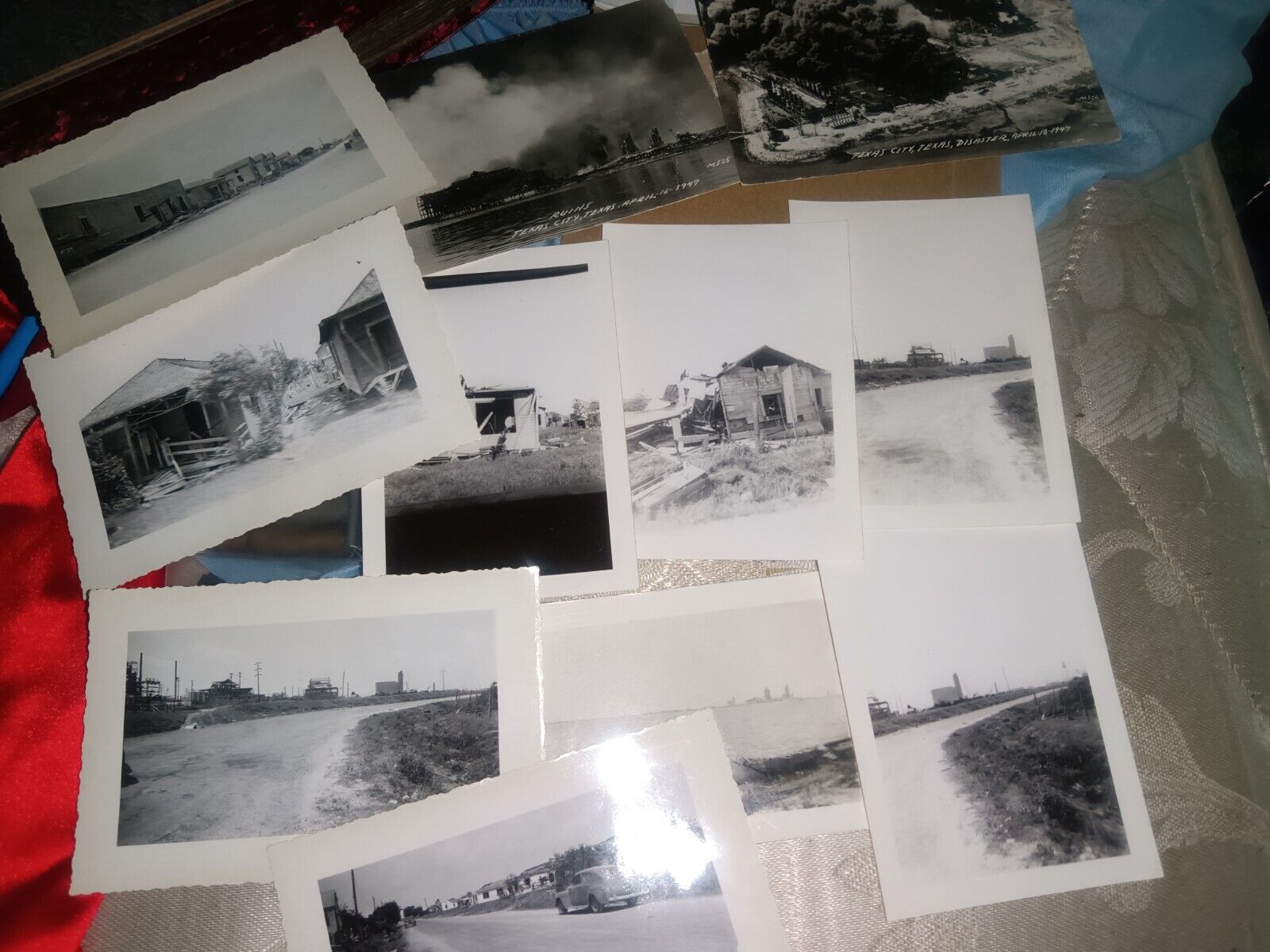 Original 1947 Texas City, Texas Explosion Disaster  Photo With Rppc