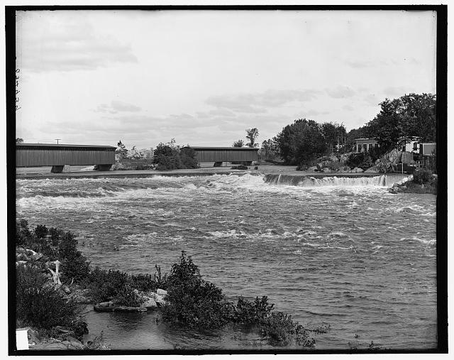 Hooksett falls Merrimack River Hooksett New Hampshire c1900 Old Photo 1
