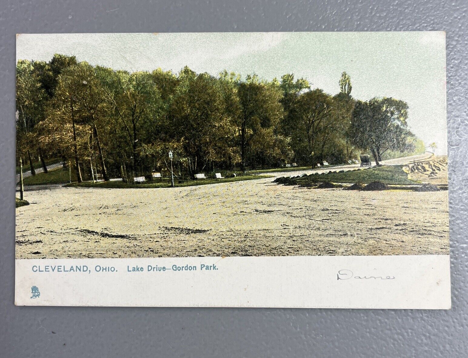 Cleveland Ohio Lake Drive Gordon Park Tuck's Vintage Postcard Oh Dirt road