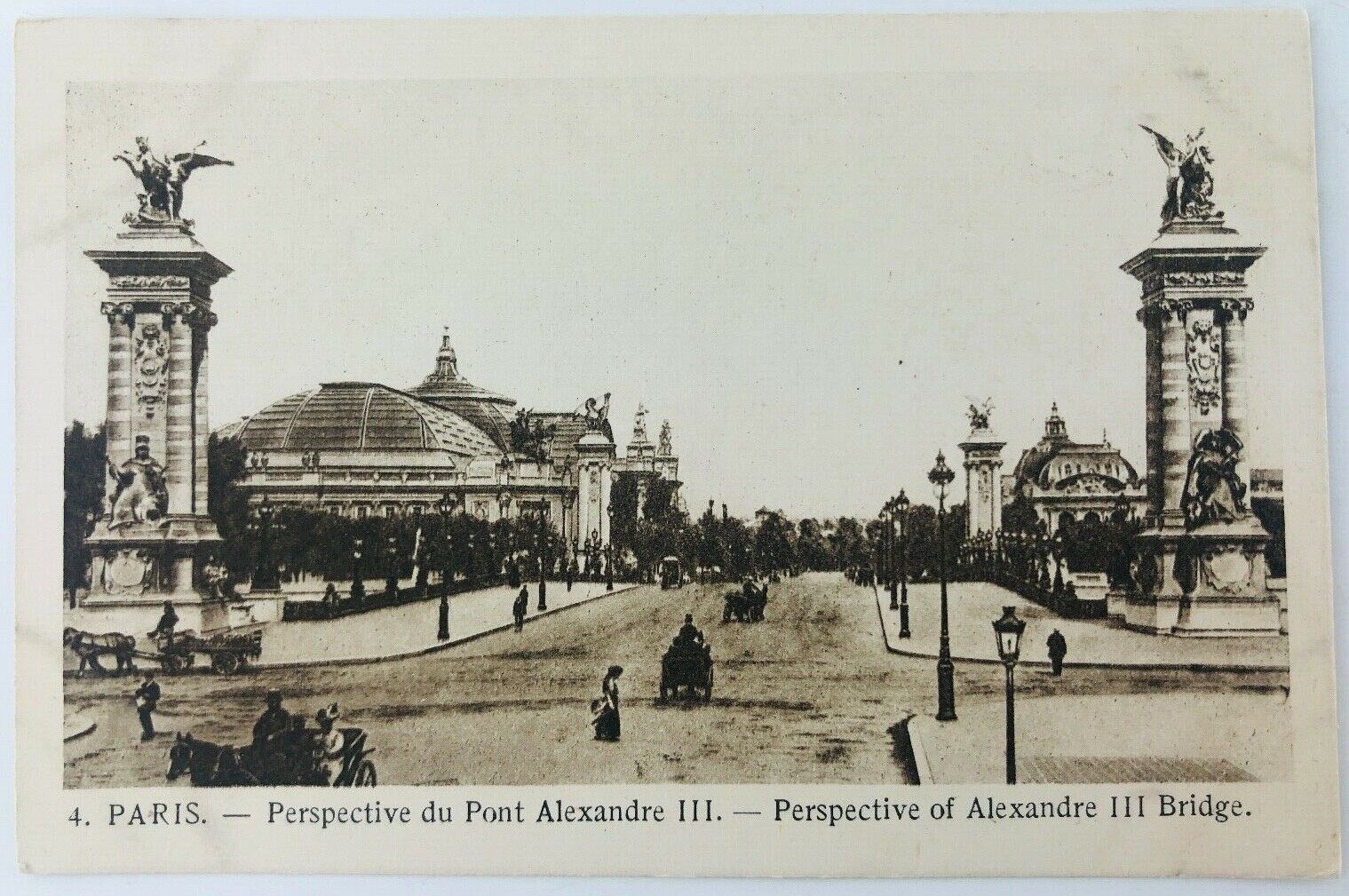 Vintage Paris France RPPC Perspective of the Alexandre III Bridge Postcard