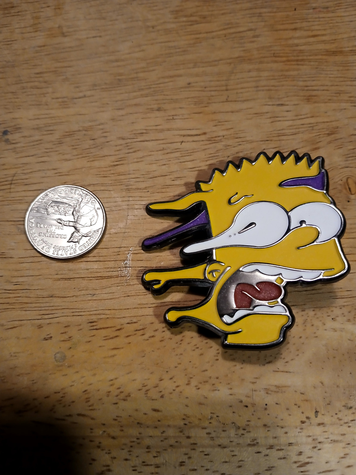 Bart Simpson The Simpsons trippy enamel lapel hat pin badge