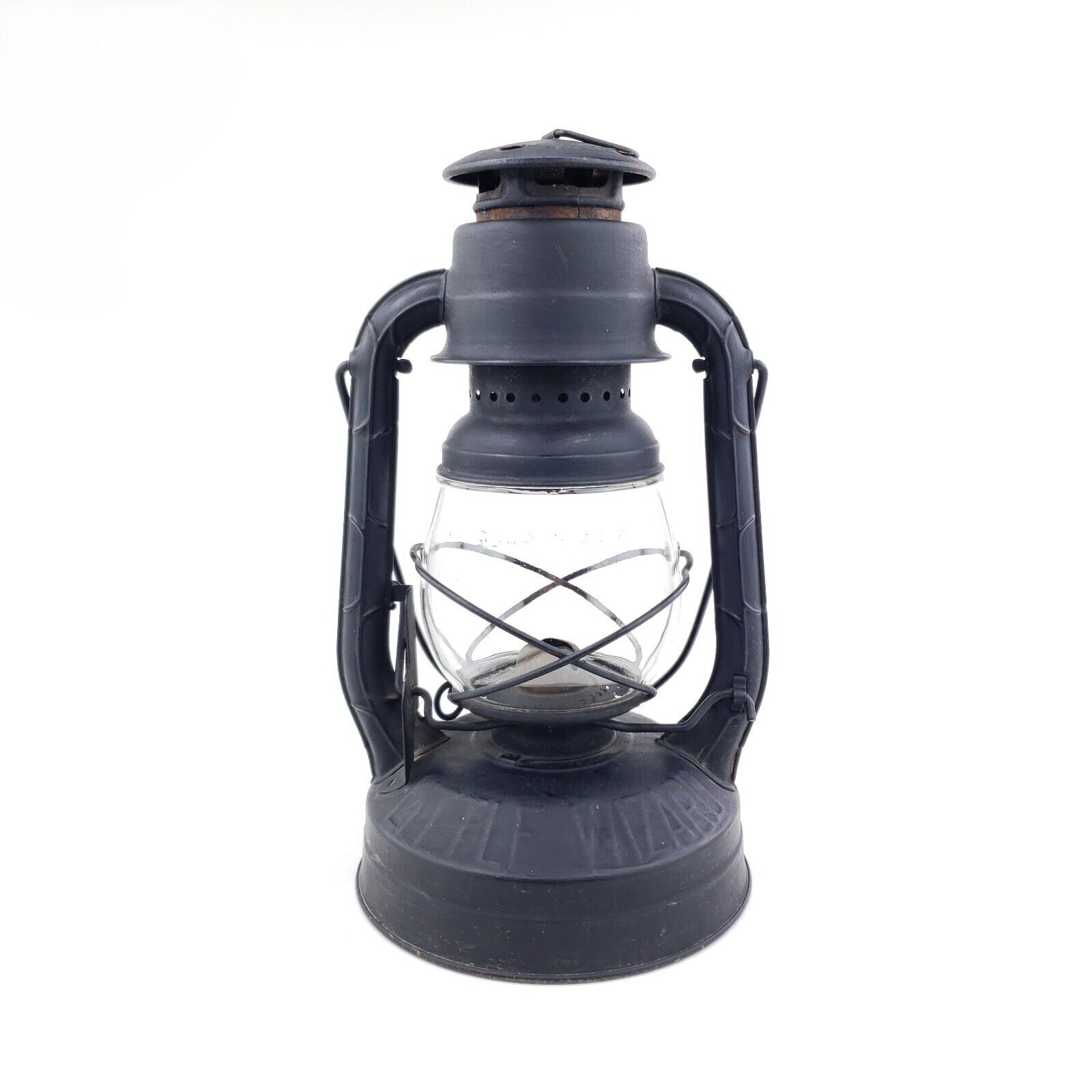 Vintage Dietz Little Wizard Kerosene Lantern Clear Glass Globe LOC-NOB NY USA