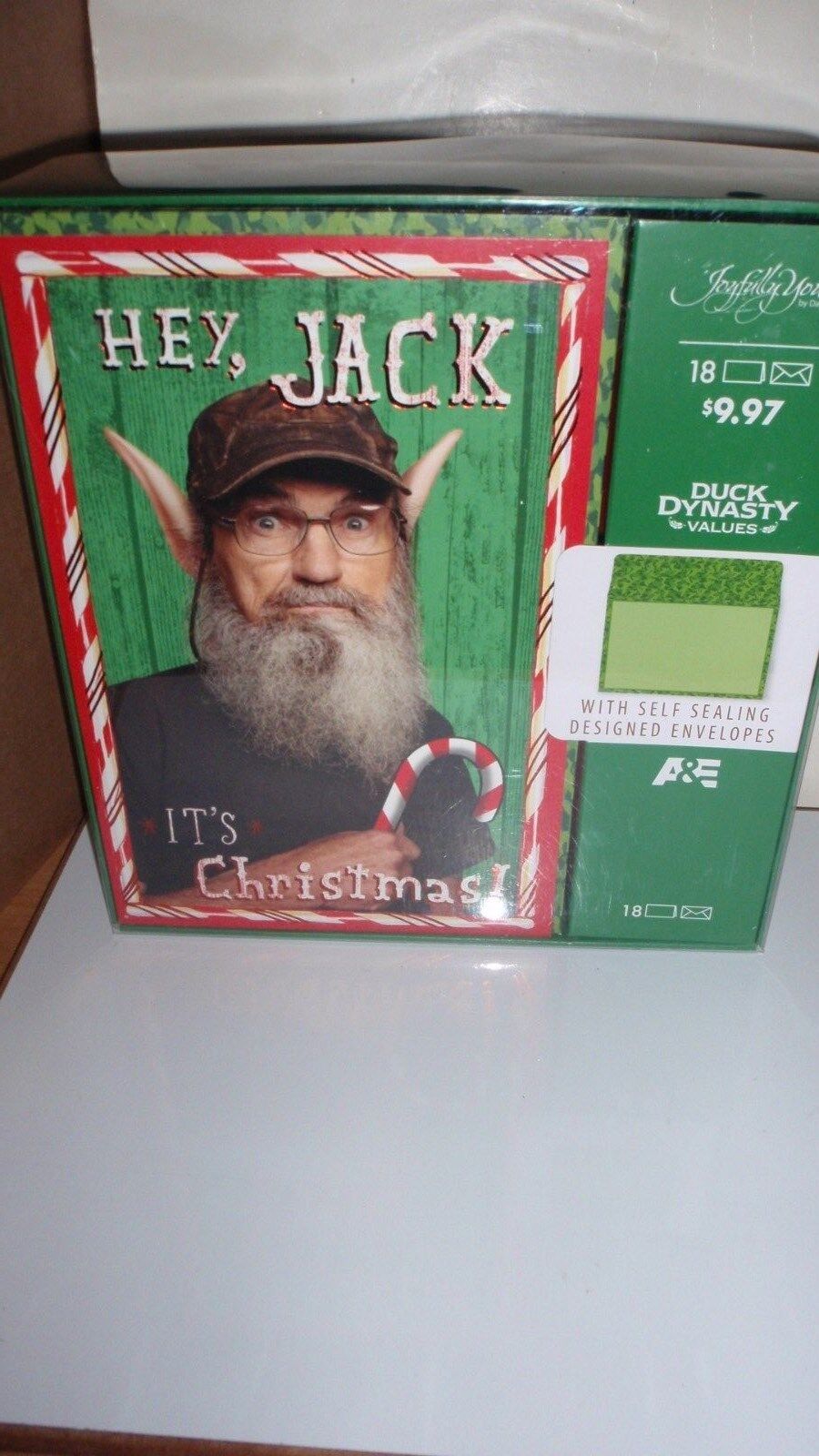 DUCK DYNASTY CHRISTMAS CARDS 18 PC SET UNCLE SI HEY JACK IT'S CHRISTMAS DESIGN 
