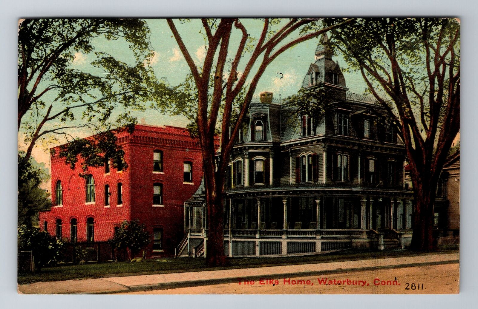 Waterbury CT-Connecticut, The Elks Home, Antique, Vintage c1912 Postcard