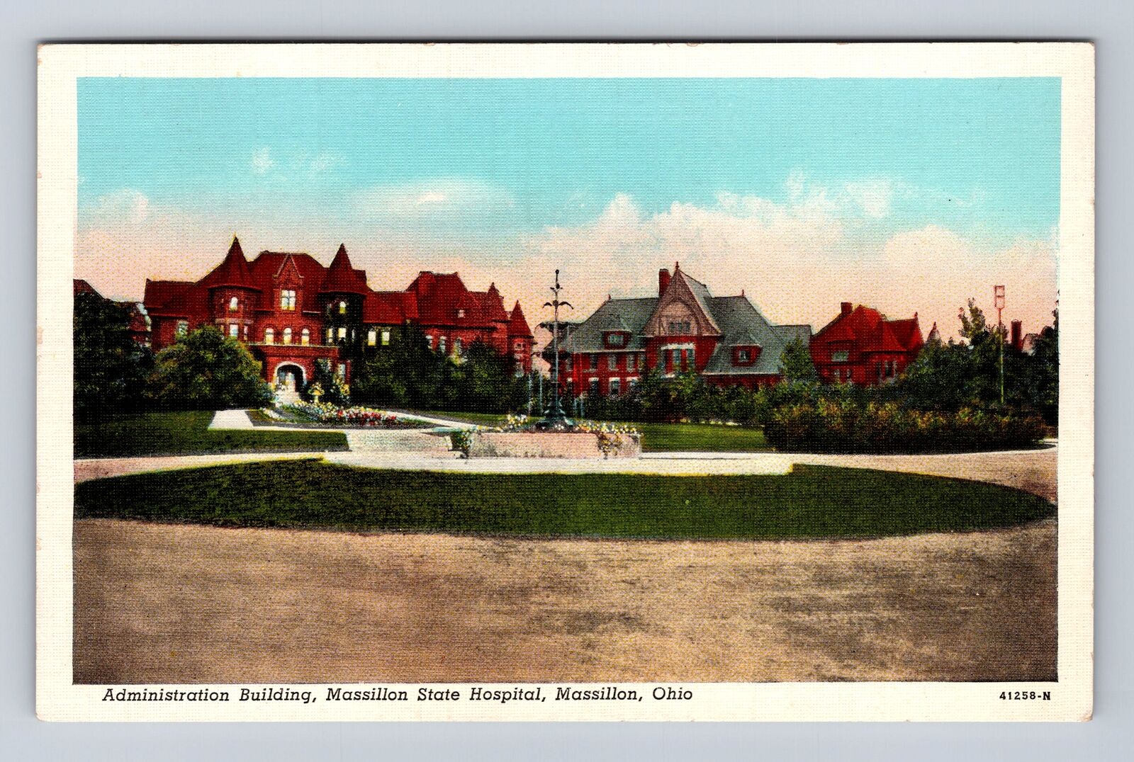Massillon OH-Ohio, Massillon State Hospital, Administration, Vintage Postcard