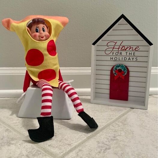 Elf Holiday Helper Christmas Pizza Costume Clothes