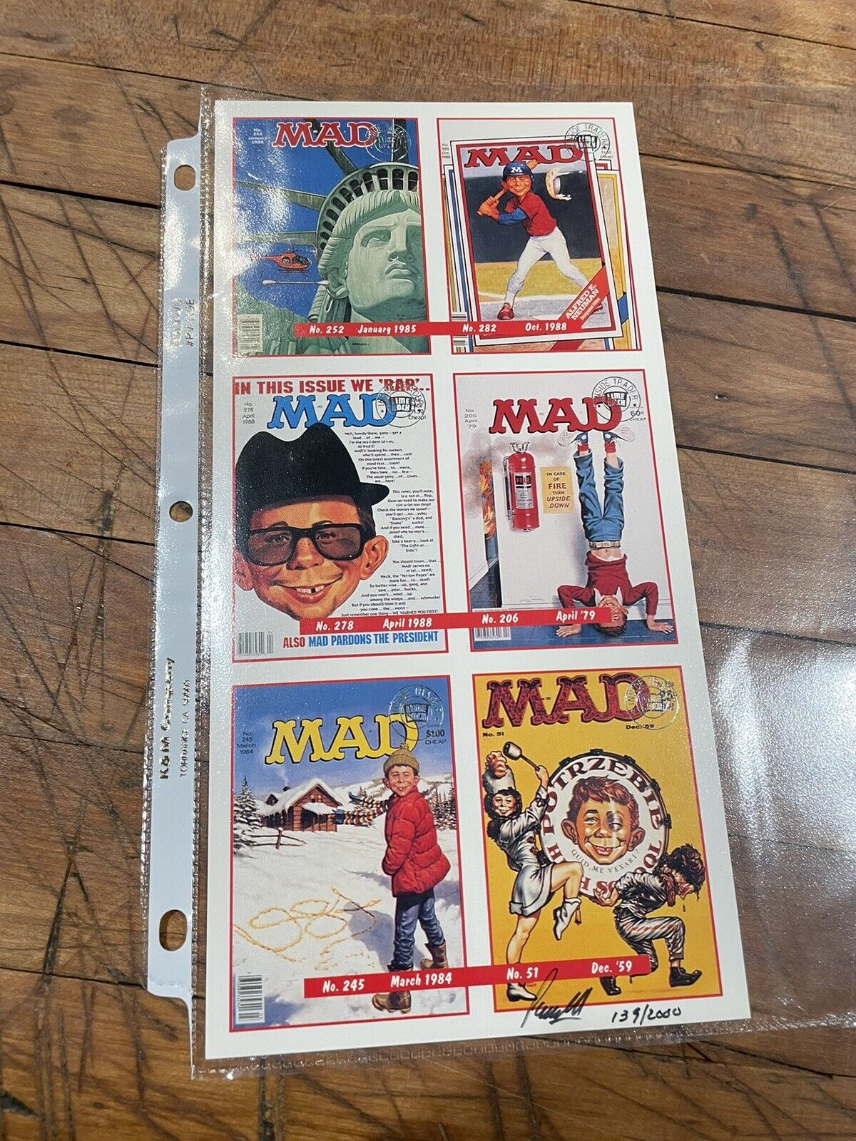 1992 Lime Rock Mad Magazine Promo Uncut Signed And Numbered