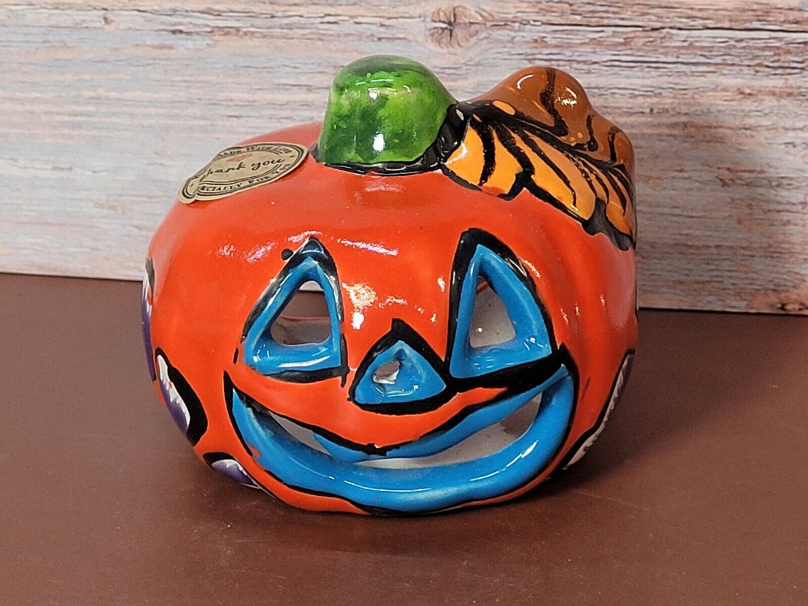 Talavera Pumpkin Jacko\'lantern Halloween Calabaza Mexican Pottery Folk Art 3.5\