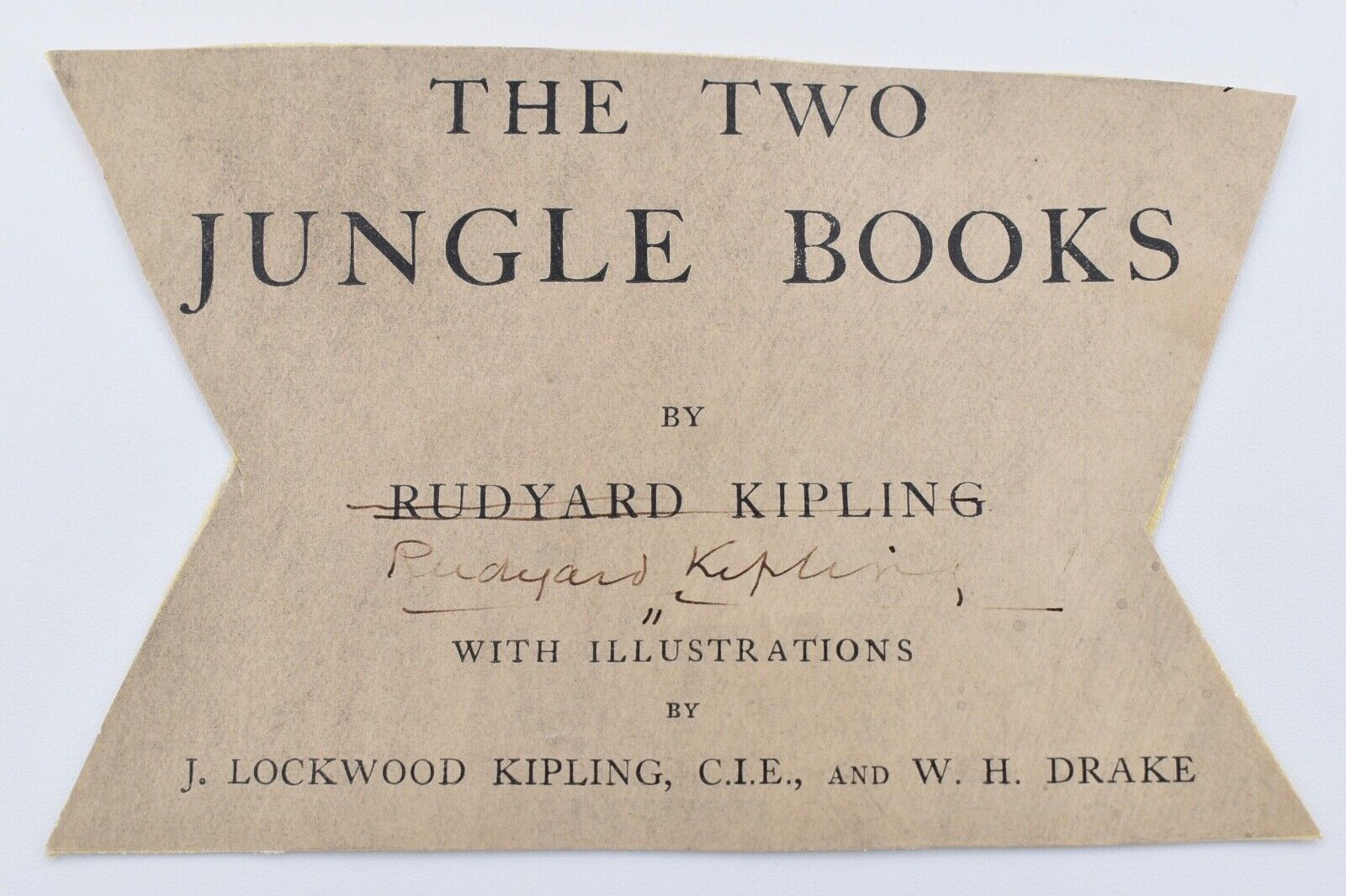Rudyard Kipling, Autograph Signature Clipping, English Author of the Jungle Book