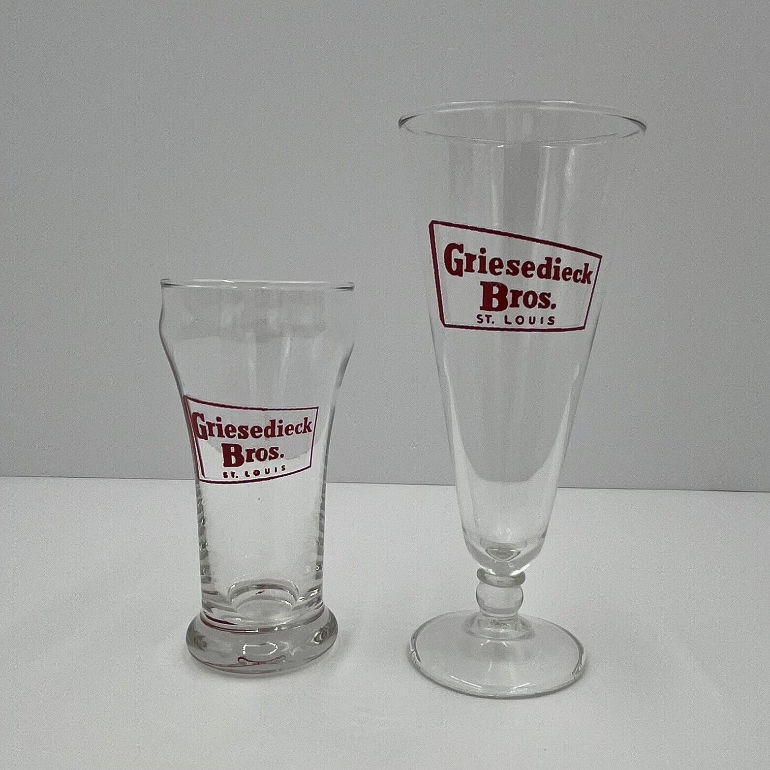 Two Vtg. Griesedieck Bros. Glasses - 7.5 \