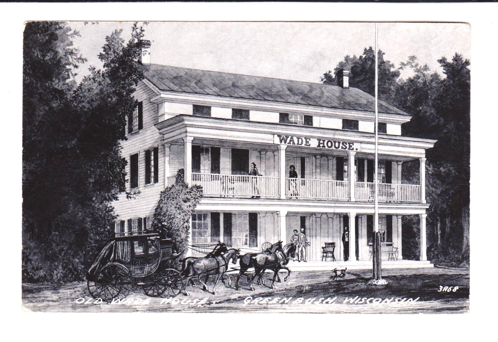 OLD WADE HOUSE, GREENBUSH, WISCONSIN – 1950s Real Photo Post Card