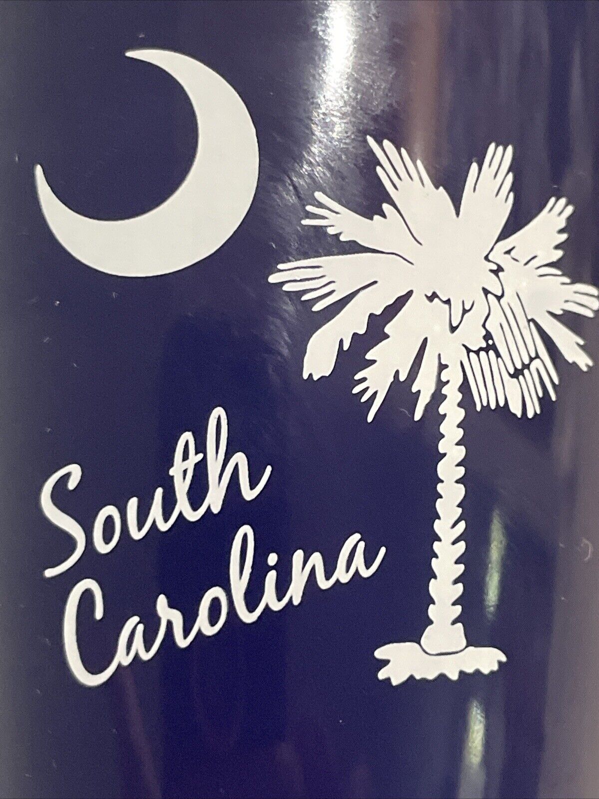 South Carolina palmetto tree and moon - blue - ceramic coffee mug - Never Used
