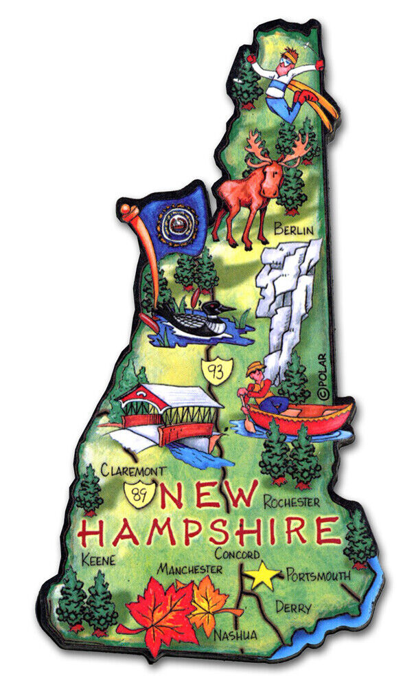 New Hampshire Artwood State Magnet Souvenir by Classic Magnets
