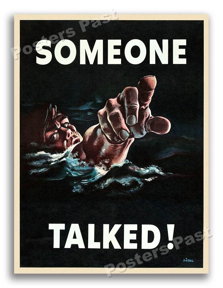 1942 “Someone Talked” Vintage Style WW2 Navy Poster - 24x32
