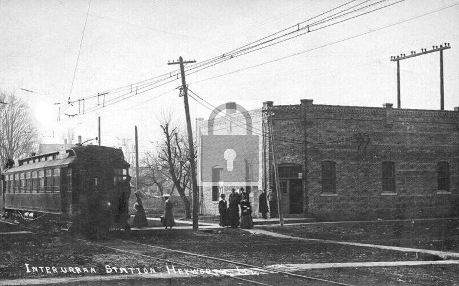 Interurban Train Station Depot Heyworth Illinois IL Reprint Postcard