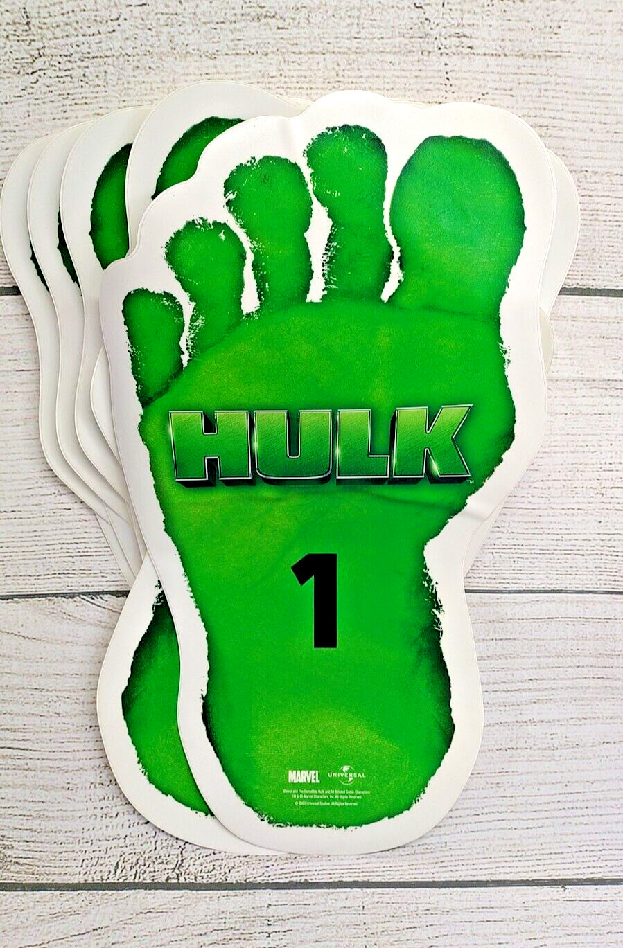 Vintage 2003 Universal Studios HULK The Incredible Hulk Footprint 10 Stickers