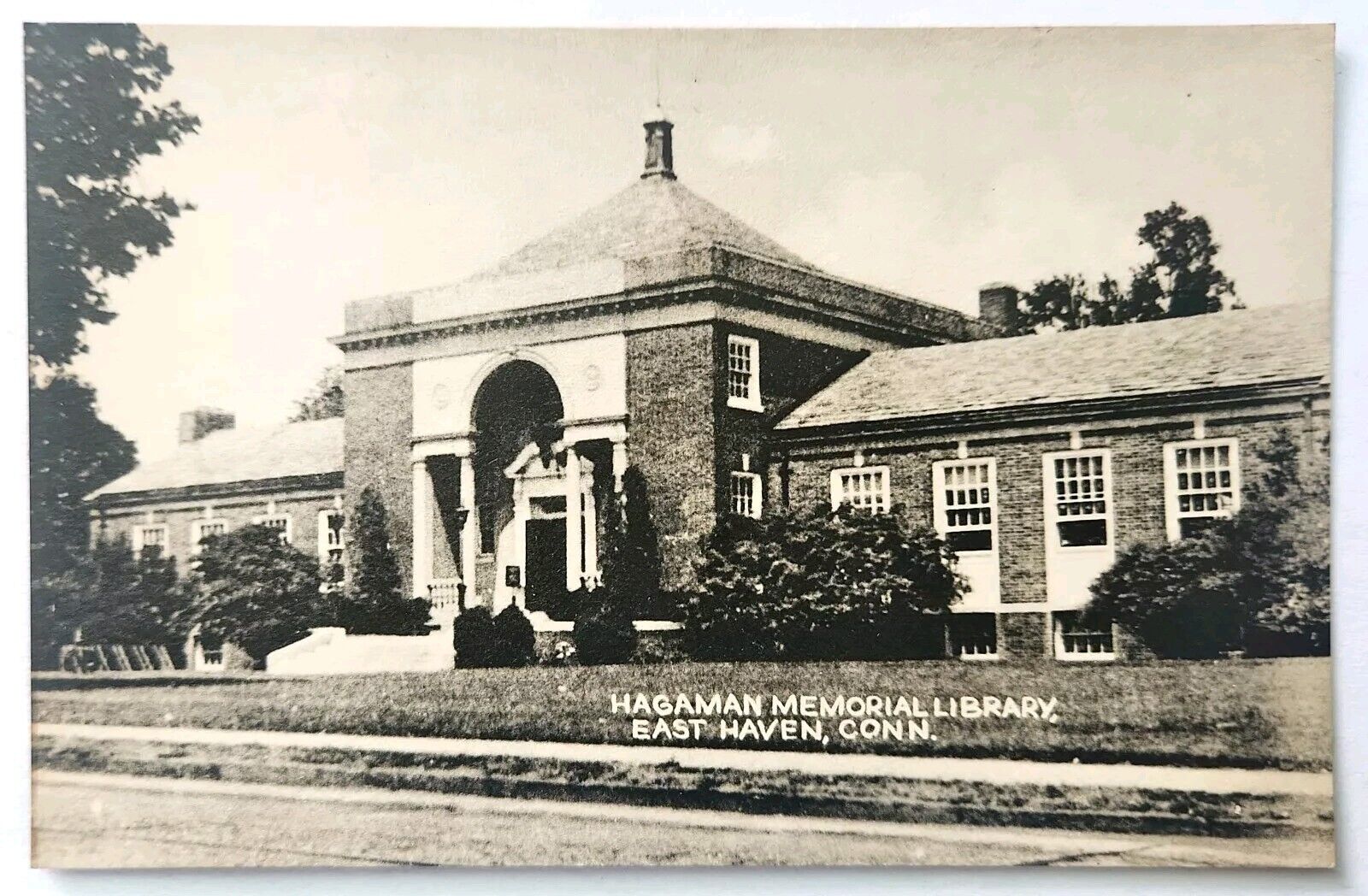 Postcard CT East Haven Hagaman Memorial Library c1940s UNP