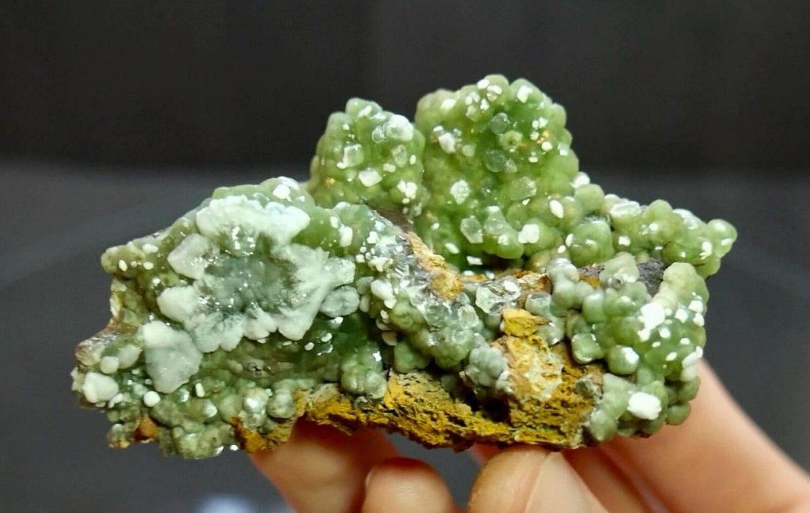 Cuprian Smithsonite with Calcite - Hilarion Mine, Lavrion, Greece