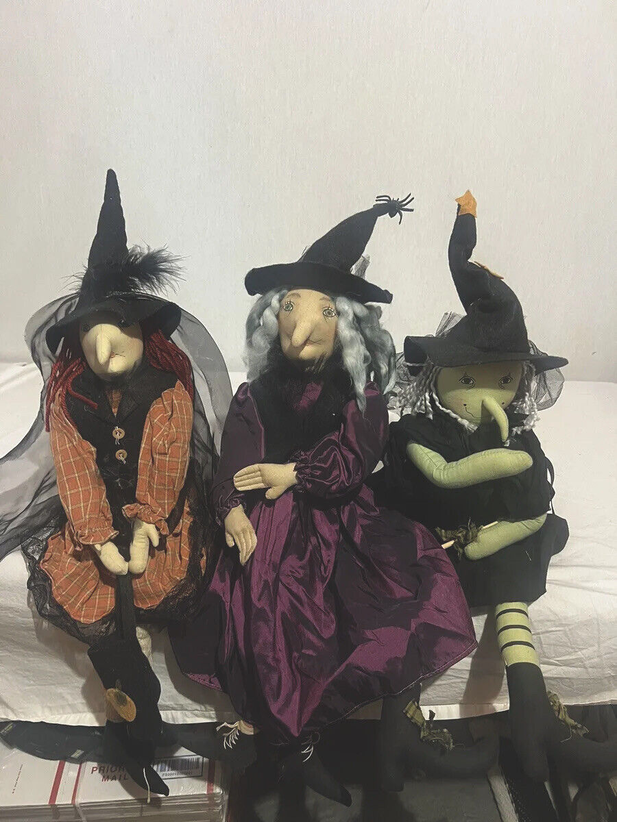 Three Rare Witches Lot Halloween Decoration 24 Inches 