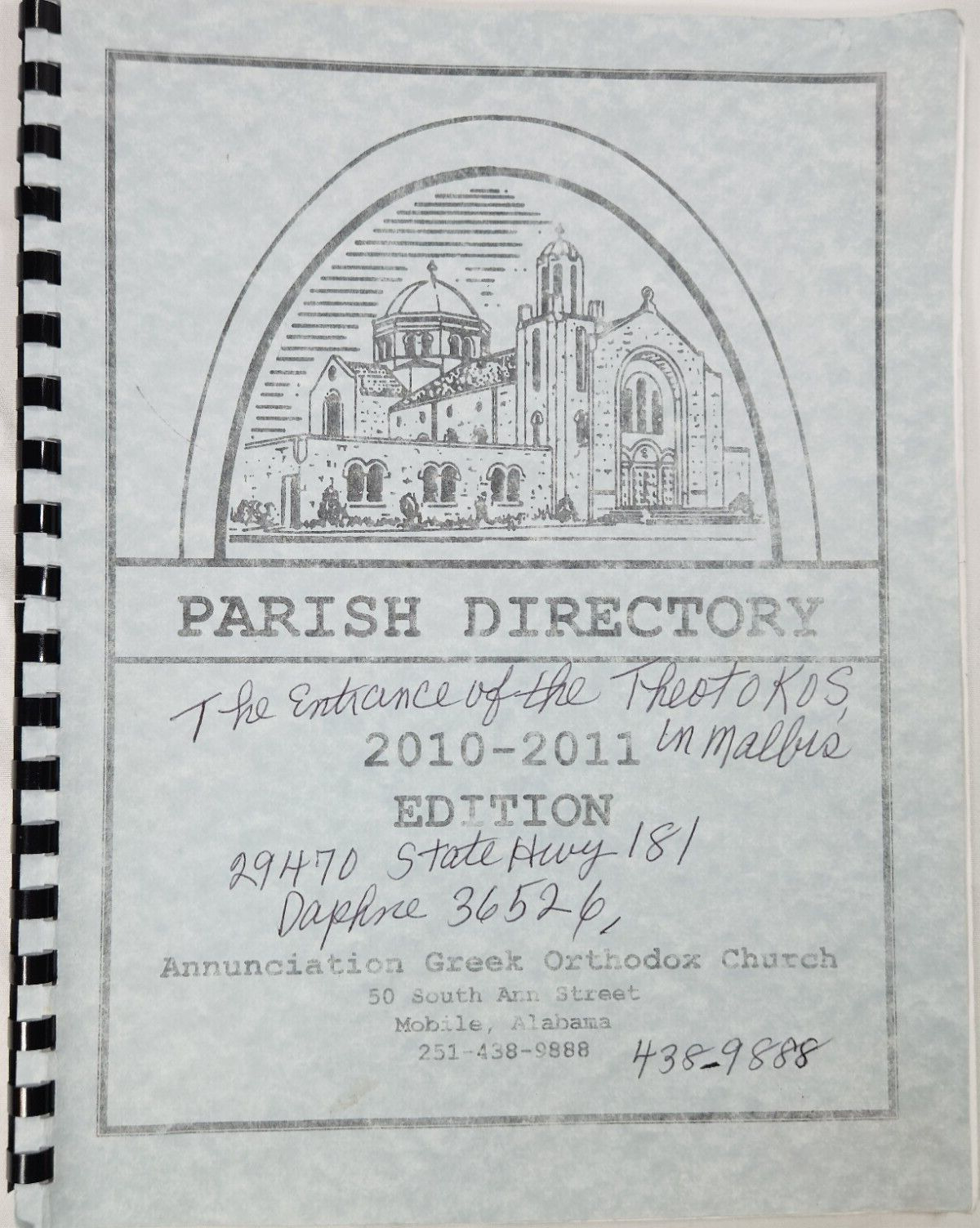 2010-2011 Annunciation Greek Orthodox Church Parish Directory Mobile Alabama