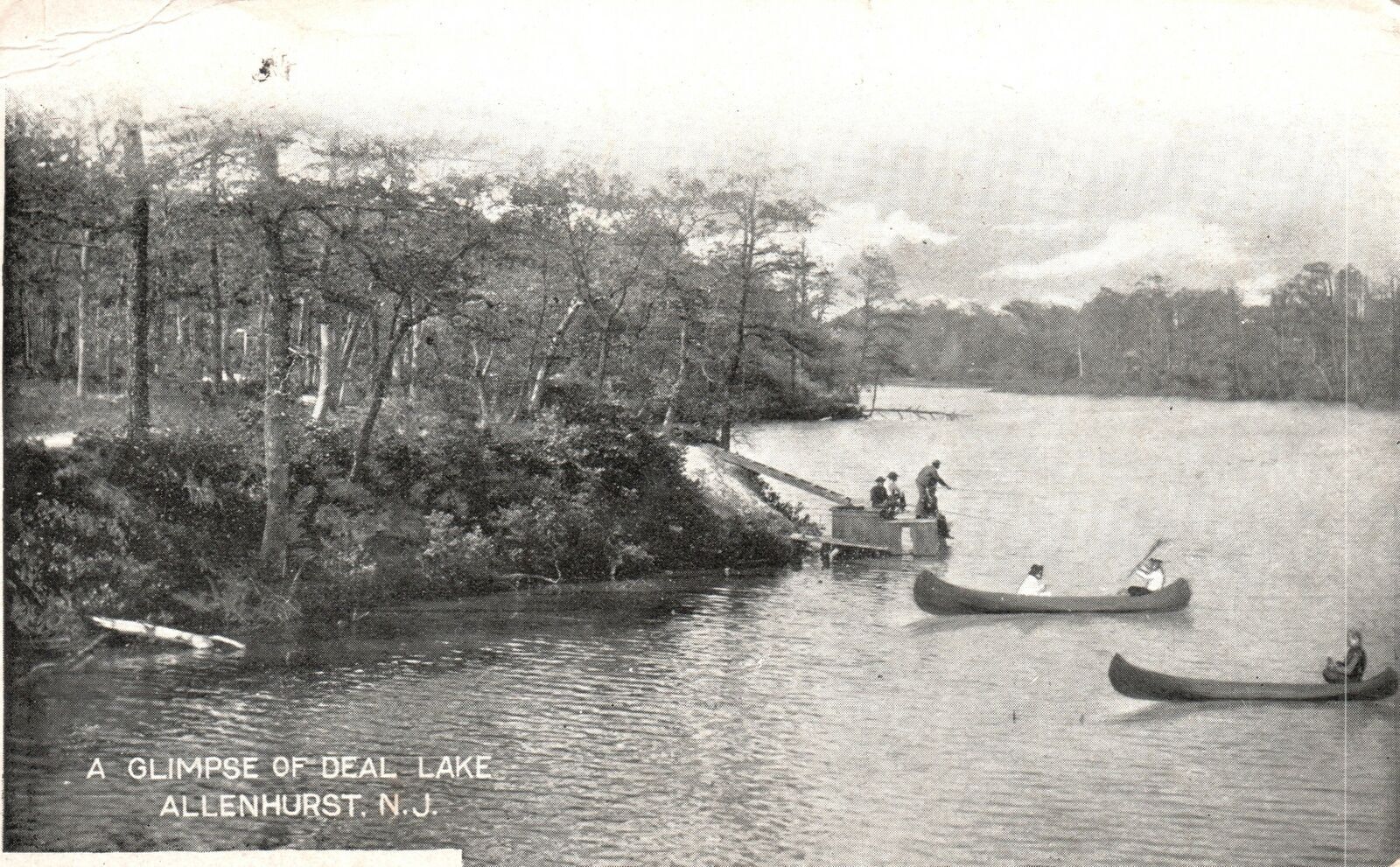 Vintage Postcard 1911 View of A Glimpse of Deal Lake Allenhurst New Jersey N. J.