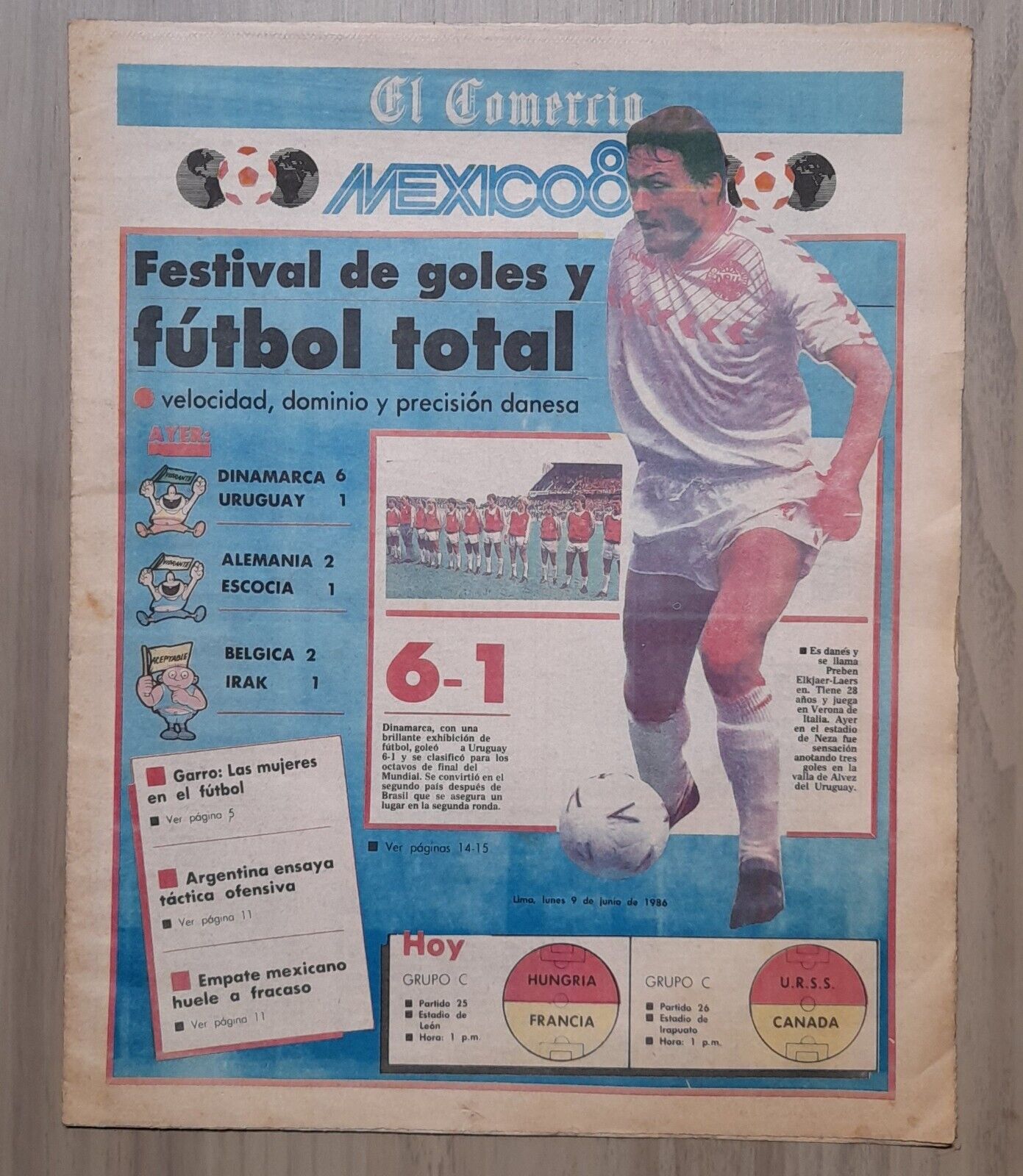 NEWSPAPER WORLD CUP MEXICO 86 RARE