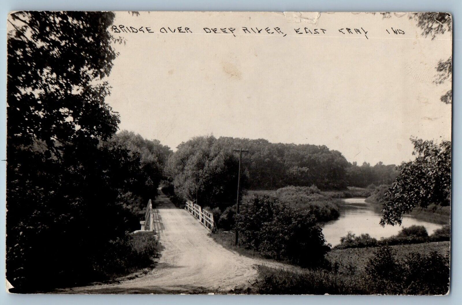 East Gary Indiana IN Postcard RPPC Photo Bridge Over Deep River 1928 Vintage